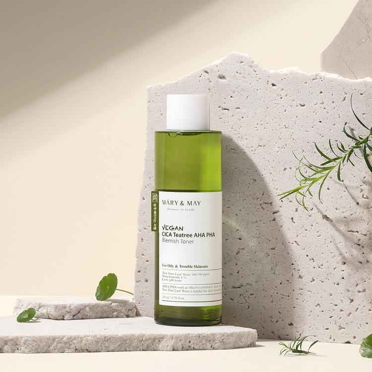 [Mary&May] Vegan CICA Tea Tree AHA PHA Blemish Toner - 200ml