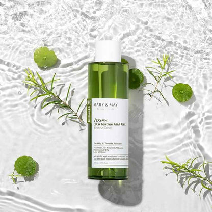 [Mary&May] Vegan CICA Tea Tree AHA PHA Blemish Toner - 200ml