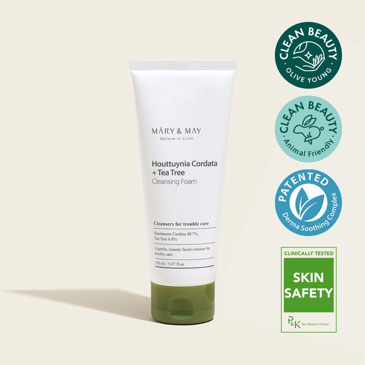 [Mary&May] Houttuynia Cordata + Tea Tree Cleansing Foam - 150ml - NURVA