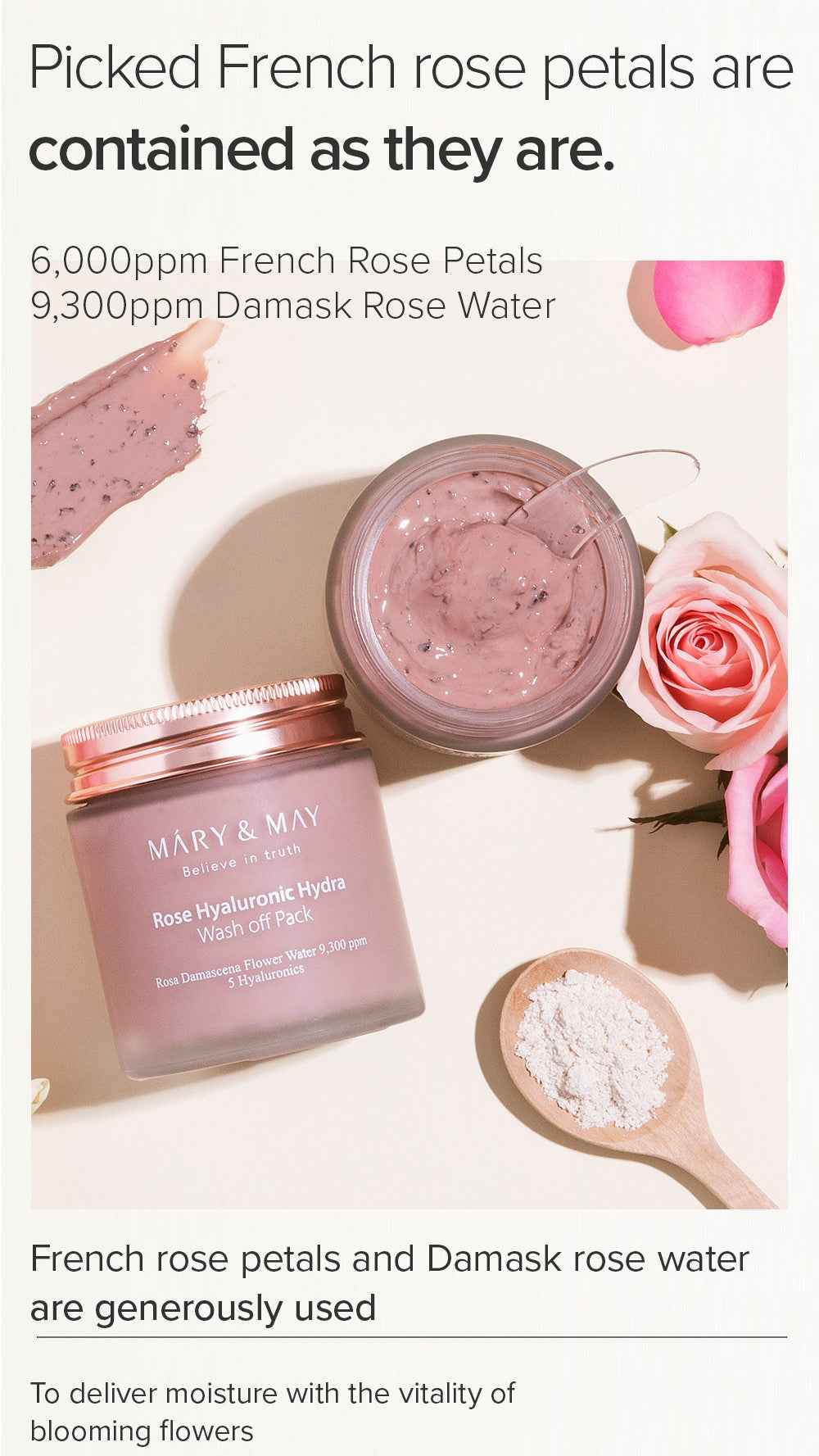 [Mary&May] Rose Hyaluronic Hydra Wash Off Pack 125g