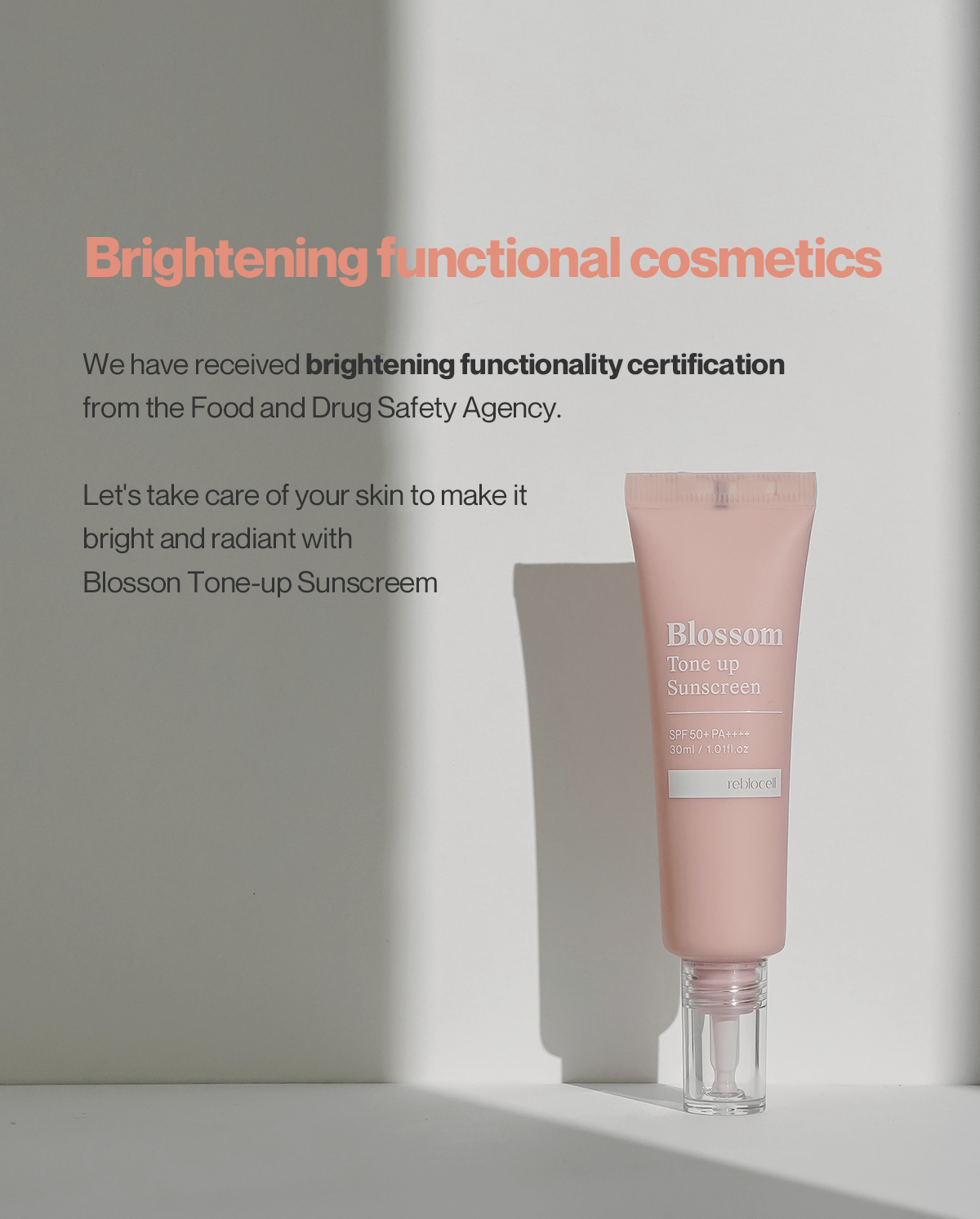 [Reblocell] Blossom Tone up Sunscreen SPF 50+ PA++++ 30ml - NURVA