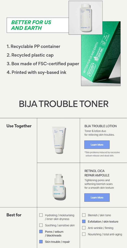[Innisfree] Bija Trouble Toner 170ml