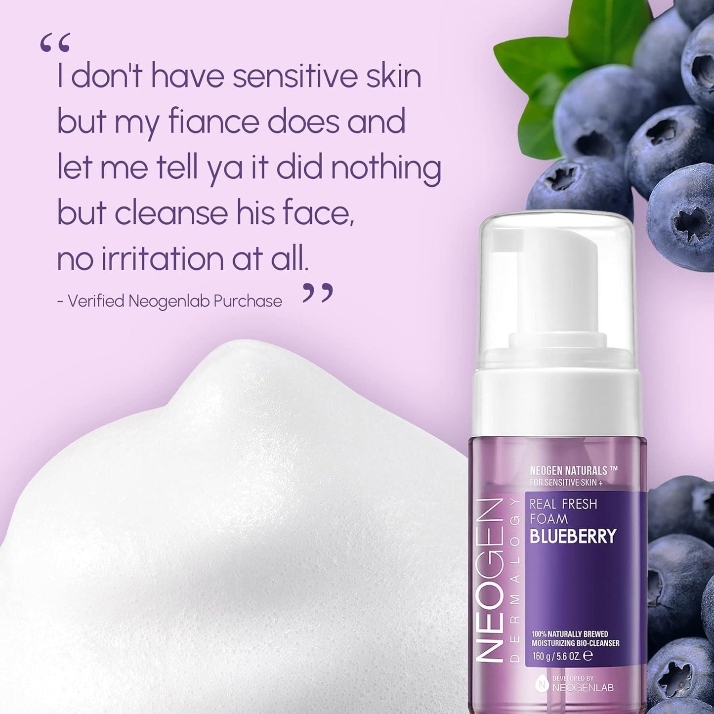[NeoGen] DERMALOGY REAL FRESH FOAM CLEANSER BLUEBERRY 160G - NURVA