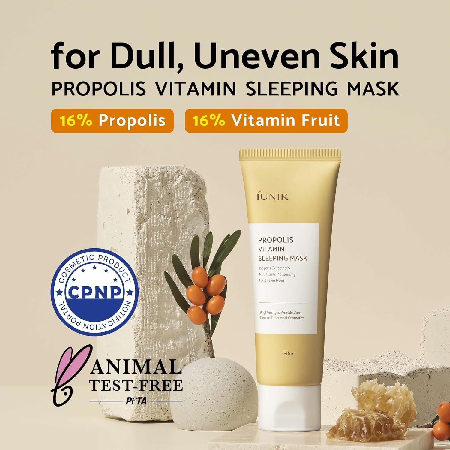 [iUNIK] Propolis Vitamin Sleeping Mask 60ml - NURVA