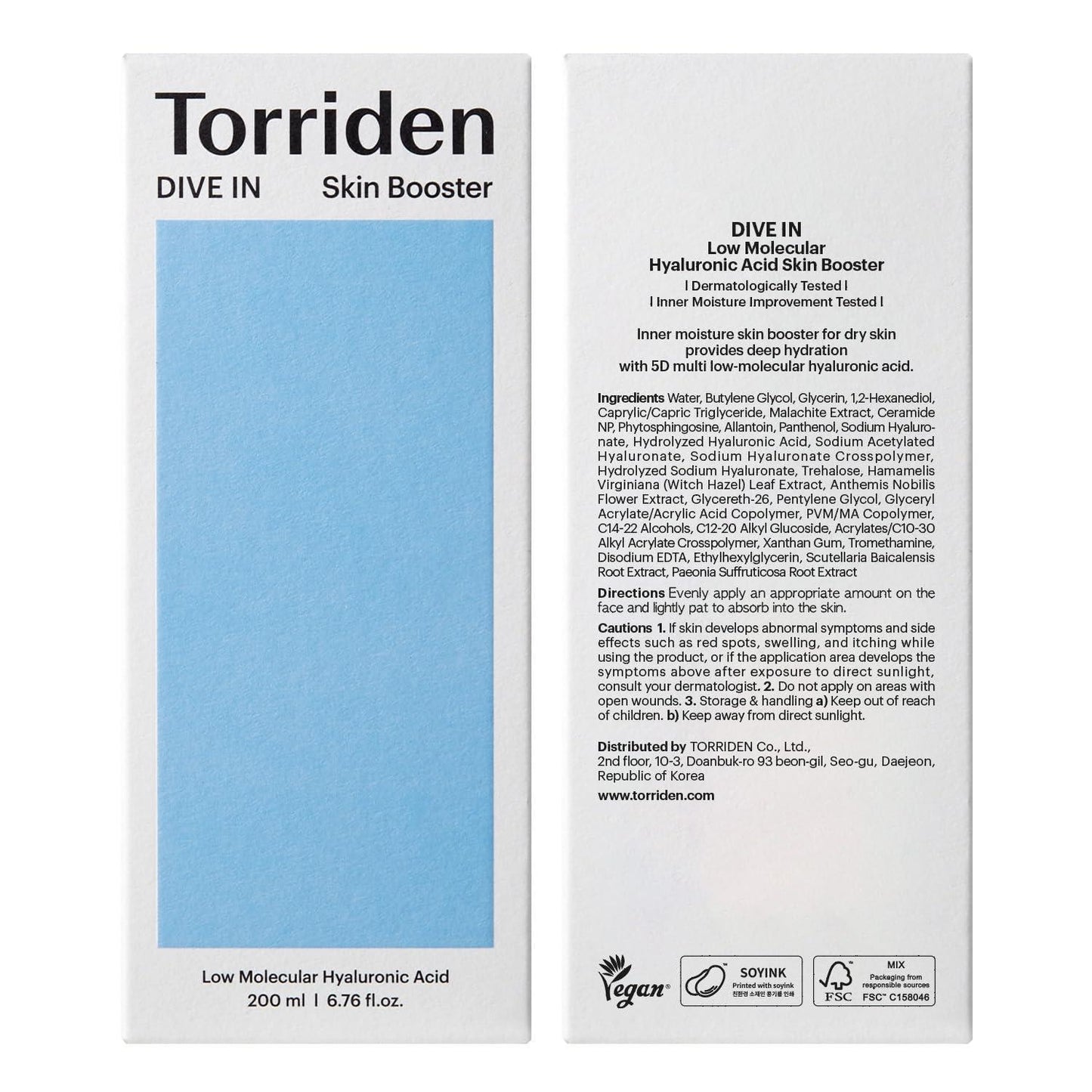 [Torriden] DIVE IN Low Molecular Hyaluronic Acid Toner 300ml - NURVA