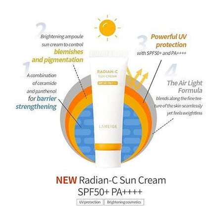 [Laneige] RADIAN-C SUNCREAM 50ml(SPF50+) - NURVA