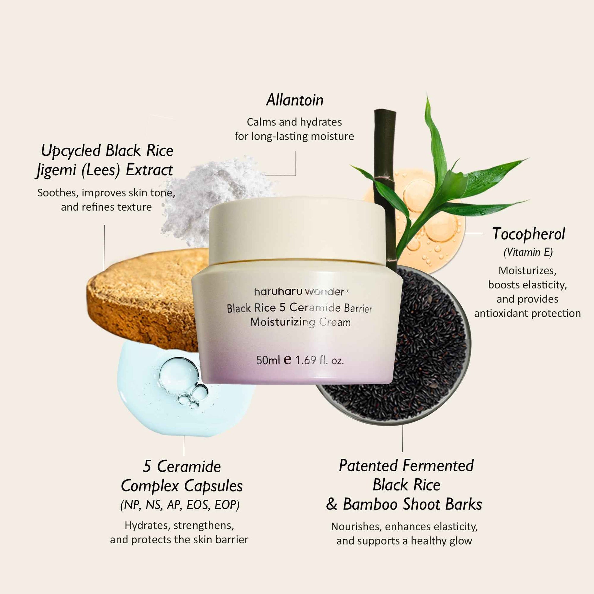 [haruharuwonder] Black Rice 5 Ceramide Barrier Moisturizing Cream 50ml