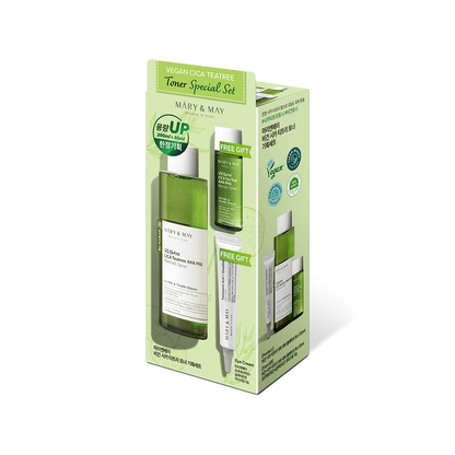 [Mary&May] Vegan CICA Tea Tree Toner Special Set (200ml+30ml+Eye cream 12g)