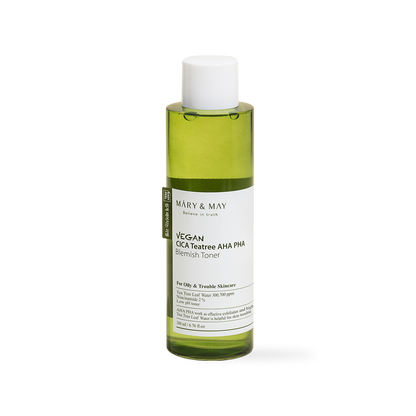 [Mary&May] Vegan CICA Tea Tree AHA PHA Blemish Toner - 200ml - NURVA